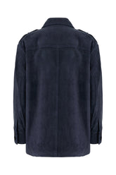 Navy blue polyester jacket -  | High Quality Luxury Handbag Shop
