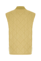 Khaki green cotton sleeveless padded jacket -  | High Quality Luxury Handbag Shop