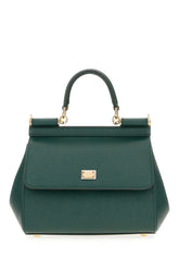 Bottle green leather medium Sicily handbag -  | High Quality Luxury Handbag Shop
