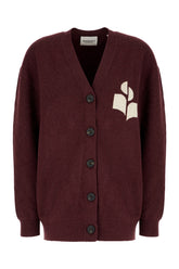 Plum stretch cotton blend cardigan -  | High Quality Luxury Handbag Shop