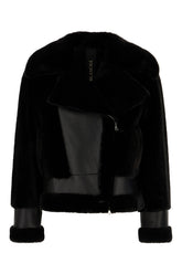 Black shearling jacket -  | High Quality Luxury Handbag Shop