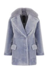 Powder blue fox fur coat -  | High Quality Luxury Handbag Shop