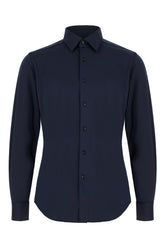 Camicia in nylon stretch blu navy -  | High Quality Luxury Handbag Shop