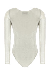 Silver polyester blend bodysuit -  | High Quality Luxury Handbag Shop