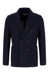 Midnight blue wool blend blazer -  | High Quality Luxury Handbag Shop