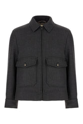 Charcoal wool jacket -  | High Quality Luxury Handbag Shop