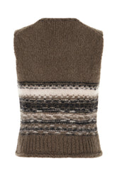 Multicolor wool blend sleeveless sweater -  | High Quality Luxury Handbag Shop