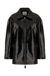 Black synthetic leather jacket -  | High Quality Luxury Handbag Shop