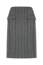 Embroidered stretch wool blend skirt -  | High Quality Luxury Handbag Shop