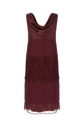 Burgundy silk dress -  | High Quality Luxury Handbag Shop