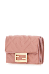 Pink nappa leather Micro Trifold Baguette wallet -  | High Quality Luxury Handbag Shop