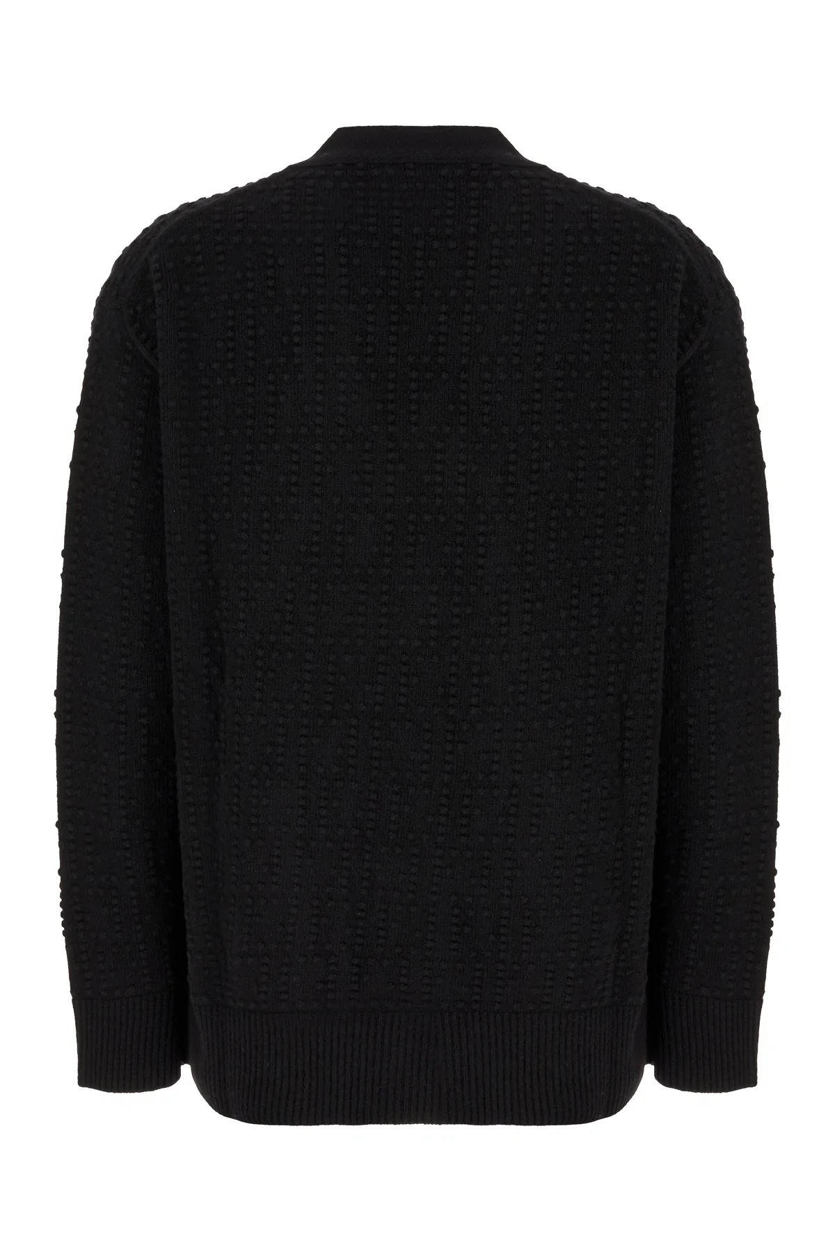 Black stretch wool blend cardigan -  | High Quality Luxury Handbag Shop