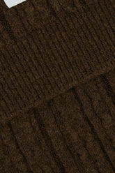 Chocolate stretch wool blend scarf -  | High Quality Luxury Handbag Shop