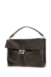 Dark brown leather maxi Flux handbag -  | High Quality Luxury Handbag Shop