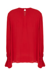 Blusa in seta rossa -  | High Quality Luxury Handbag Shop