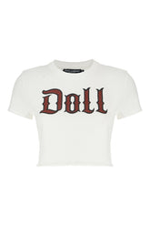T-shirt in cotone avorio -  | High Quality Luxury Handbag Shop