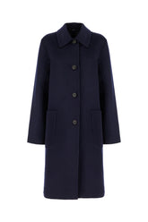 Navy blue wool blend reversible coat -  | High Quality Luxury Handbag Shop