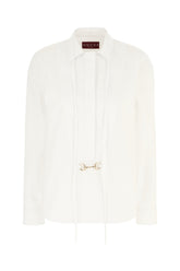 Blusa in popeline bianco -  | High Quality Luxury Handbag Shop