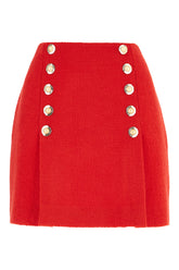 Gonna in misto lana rossa -  | High Quality Luxury Handbag Shop