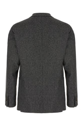 Grey wool blend blazer -  | High Quality Luxury Handbag Shop