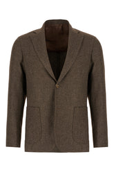 Melange grey wool blazer -  | High Quality Luxury Handbag Shop