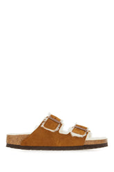 Camel shearling Arizona sandals -  | High Quality Luxury Handbag Shop