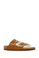 Camel shearling Arizona sandals -  | High Quality Luxury Handbag Shop