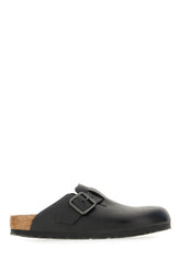 Black leather Boston Wire slippers -  | High Quality Luxury Handbag Shop