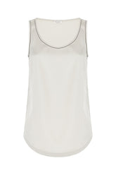 Grey stretch silk top -  | High Quality Luxury Handbag Shop