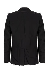 Black polyester blend blazer -  | High Quality Luxury Handbag Shop
