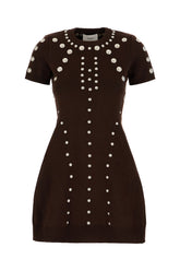 Chocolate viscose blend dress -  | High Quality Luxury Handbag Shop