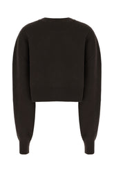 Chocolate stretch wool blend sweater -  | High Quality Luxury Handbag Shop