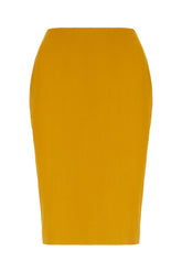 Gonna in misto viscosa stretch ocra -  | High Quality Luxury Handbag Shop
