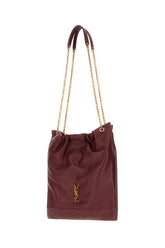 Burgundy leather Pochon shoulder bag -  | High Quality Luxury Handbag Shop