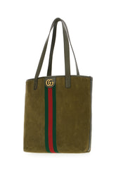 Olive green suede shopping bag -  | High Quality Luxury Handbag Shop