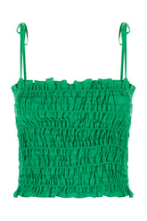Grass green lyocell blend top -  | High Quality Luxury Handbag Shop
