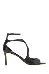 Black nappa leather Azia sandals -  | High Quality Luxury Handbag Shop