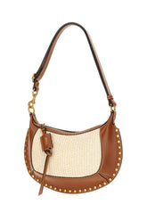 Two-tone rafia and leather Oskan moon shoulder bag -  | High Quality Luxury Handbag Shop