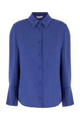 Blue stretch silk blouse -  | High Quality Luxury Handbag Shop