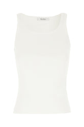 White viscose blend tank top -  | High Quality Luxury Handbag Shop