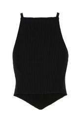 Black viscose blend top -  | High Quality Luxury Handbag Shop