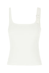 White stretch cotton top -  | High Quality Luxury Handbag Shop