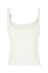 White stretch cotton top -  | High Quality Luxury Handbag Shop
