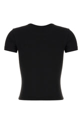 Black stretch cotton T-Elle t-shirt -  | High Quality Luxury Handbag Shop