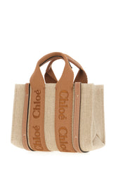 Cappuccino linen small Woody handbag -  | High Quality Luxury Handbag Shop