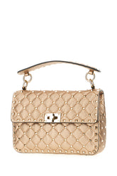 Metallic leather medium Rockstud Spike handbag -  | High Quality Luxury Handbag Shop