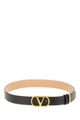 Black leather reversible belt -  | High Quality Luxury Handbag Shop
