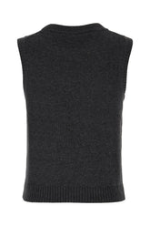 Black wool blend sleeveless sweater -  | High Quality Luxury Handbag Shop