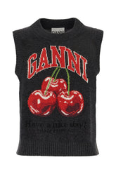 Black wool blend sleeveless sweater -  | High Quality Luxury Handbag Shop