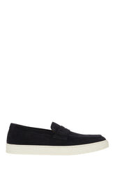 Navy blue suede loafers -  | High Quality Luxury Handbag Shop